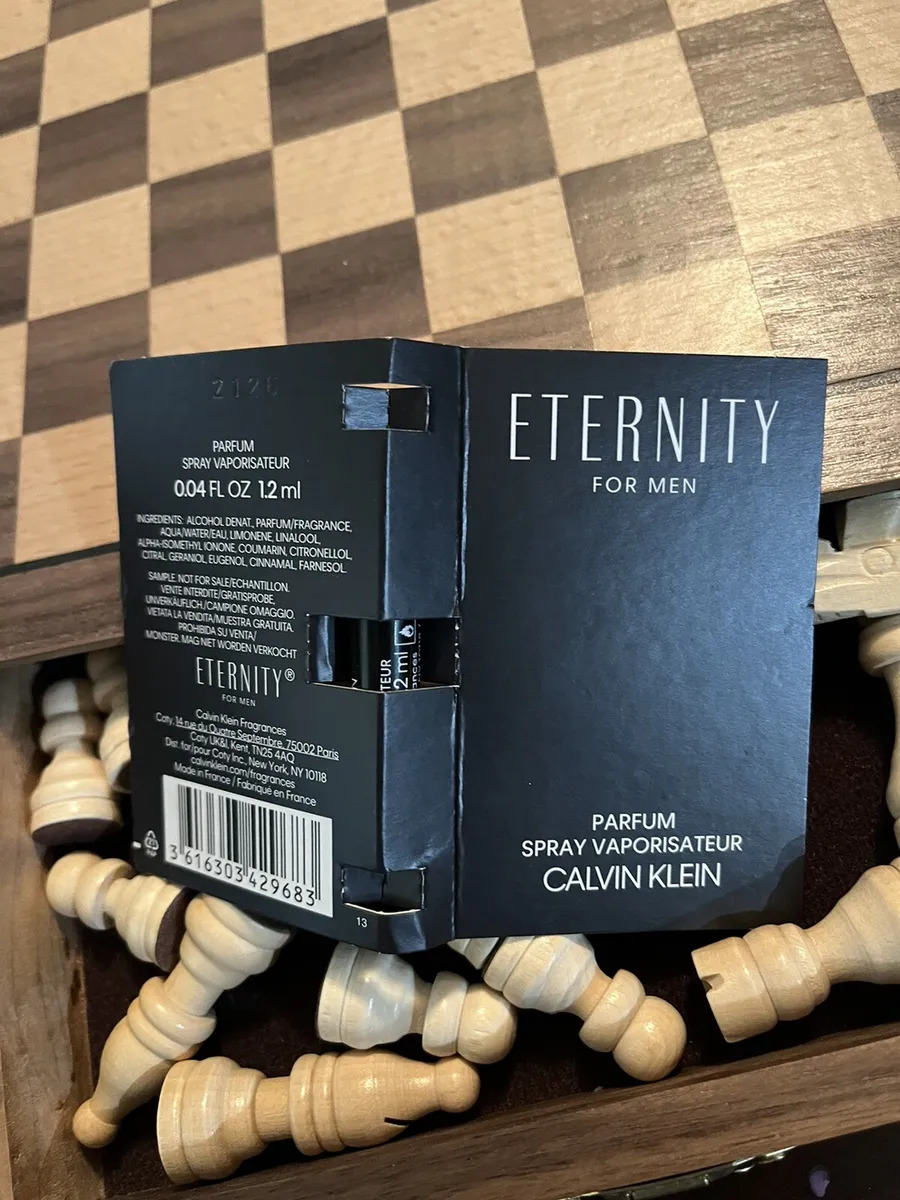 CK Eternity For Men Parfum 1.2 ml กลิ่นเข้มข้นสำหรับผู้ชาย การตีความความเป็นนิรันดร์ที่แข็งแกร่งและยั่งยืน